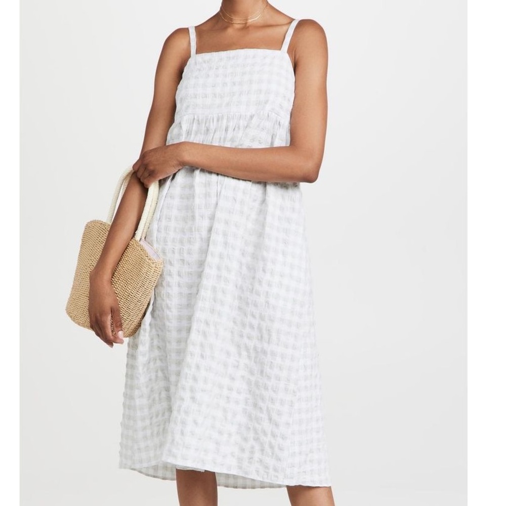 Gingham Empire-Waist Midi Dress Madewell